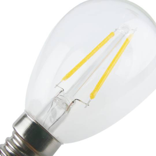 LED bulb light G45 E14 2W 230VAC warm classic type with type A filaments