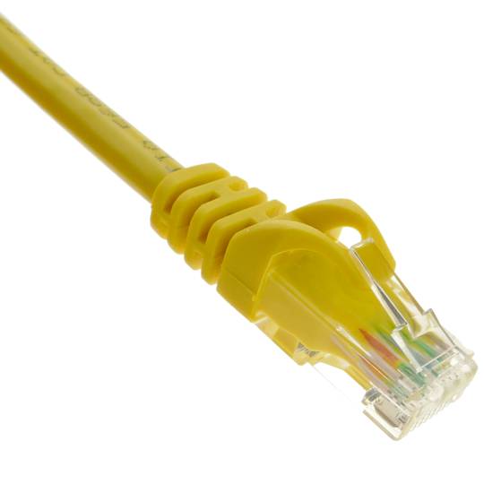 Kabel sieciowy Ethernet UTP kat. 6a, żółty, o długości 0,25 m