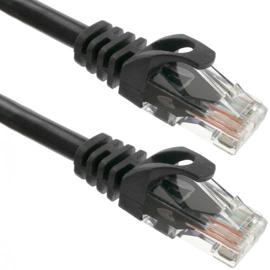 15 m zwarte Cat.6a UTP Ethernet-netwerkkabel