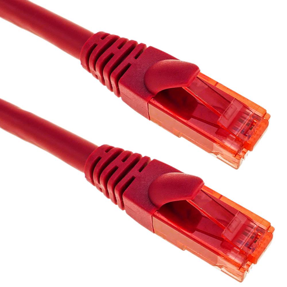 Cable de red ethernet LAN RJ45 UTP 24 AWG Ultra flexible Cat. 6A rojo 1 m -  Cablematic