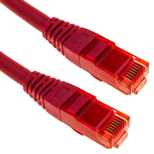 Cabo de rede ethernet LAN RJ45 UTP  24 AWG Ultra flexível Cat. 6A vermelho 15 m