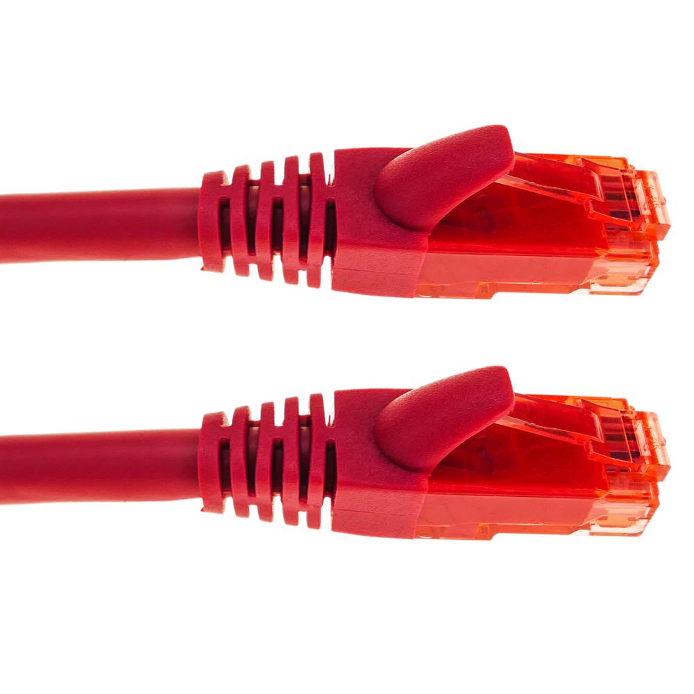 Cabo de rede ethernet LAN RJ45 UTP  24 AWG Ultra flexível Cat. 6A vermelho 15 m