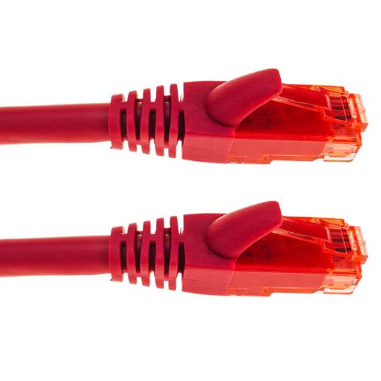 Cabo de rede ethernet LAN RJ45 UTP  24 AWG Ultra flexível Cat. 6A vermelho 15 m