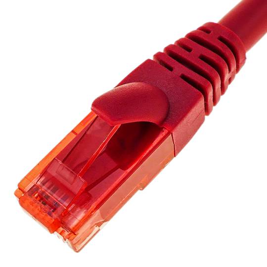 Cabo de rede ethernet LAN RJ45 UTP  24 AWG Ultra flexível Cat. 6A vermelho 15 m