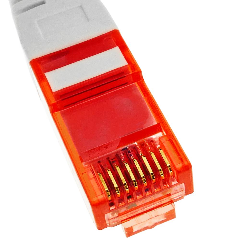 Cabo de rede ethernet LAN RJ45 UTP  24 AWG Ultra flexível Cat. 6A branco 50 cm