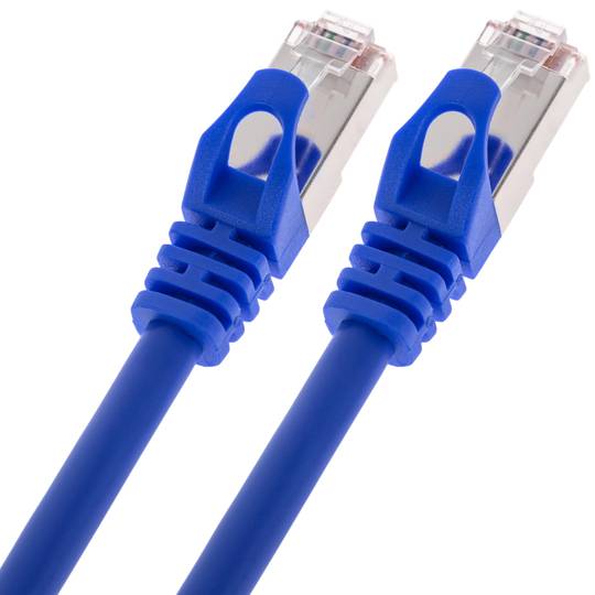 Niebieski kabel sieciowy Ethernet FTP kat. 6a o długości 3 m