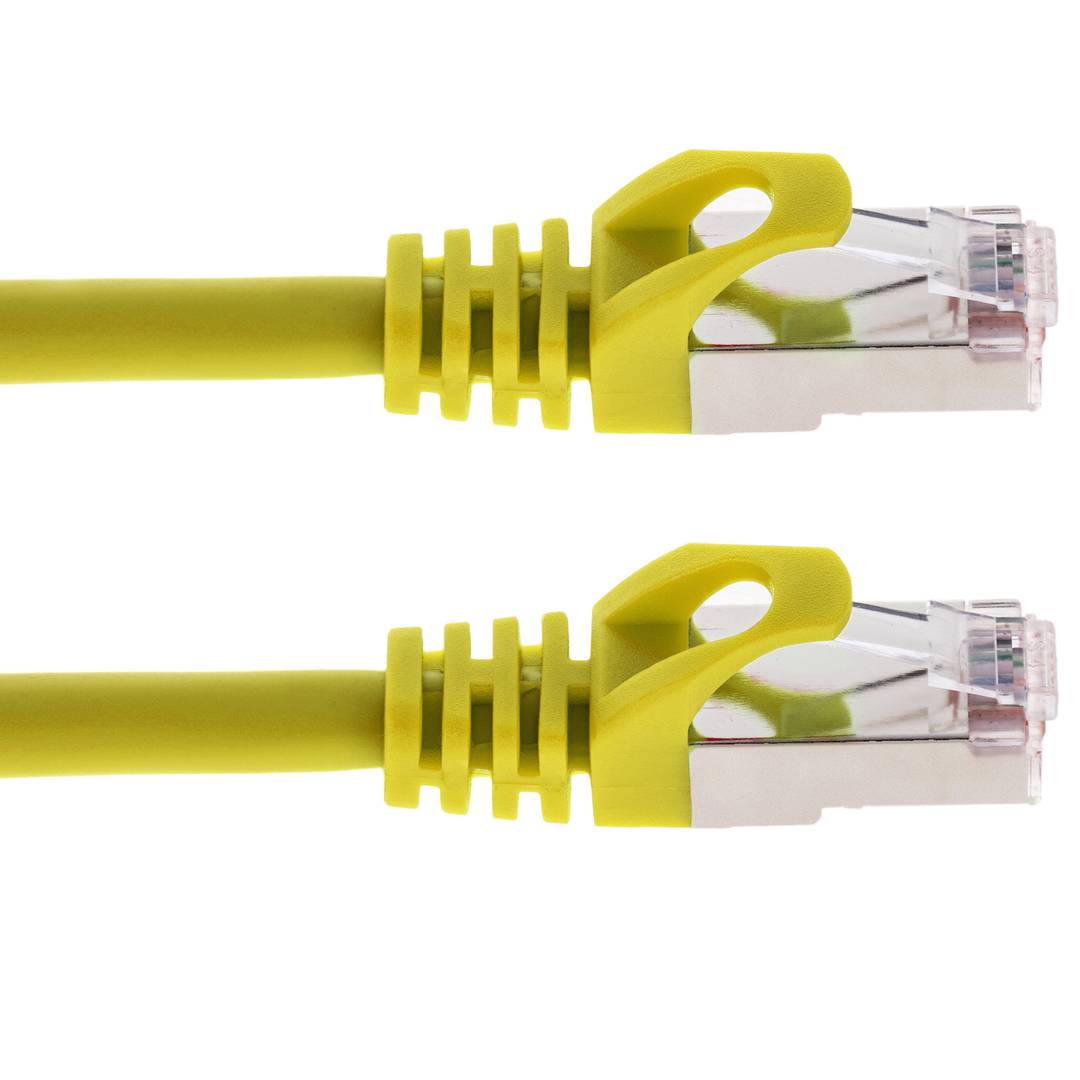 Cable Réseaux RJ45 50cm Droit Cat6A S/FTP Blindé Jaune