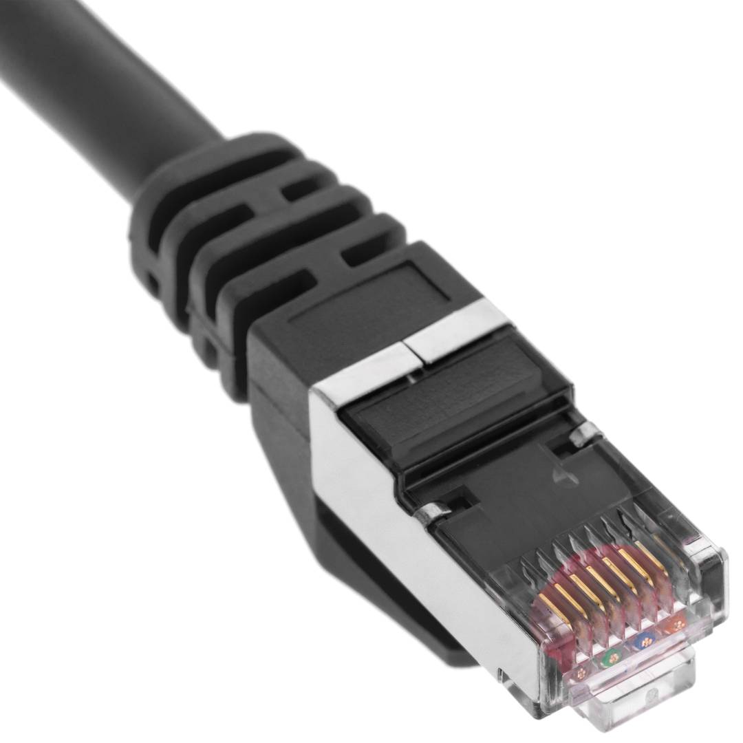 Ethernet Netzwerkkabel LAN FTP RJ45 Cat.6a schwarz 2m