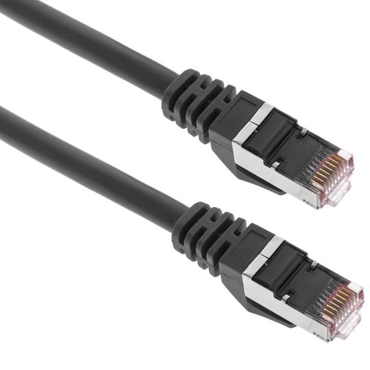 Ethernet Netzwerkkabel LAN FTP RJ45 Cat.6a schwarz 2m