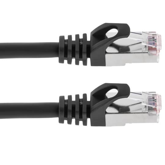 Ethernet Netzwerkkabel LAN FTP RJ45 Cat.6a schwarz 2m