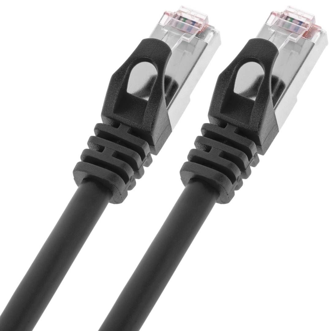 Ethernet Netzwerkkabel LAN FTP RJ45 Cat.6a schwarz 2m