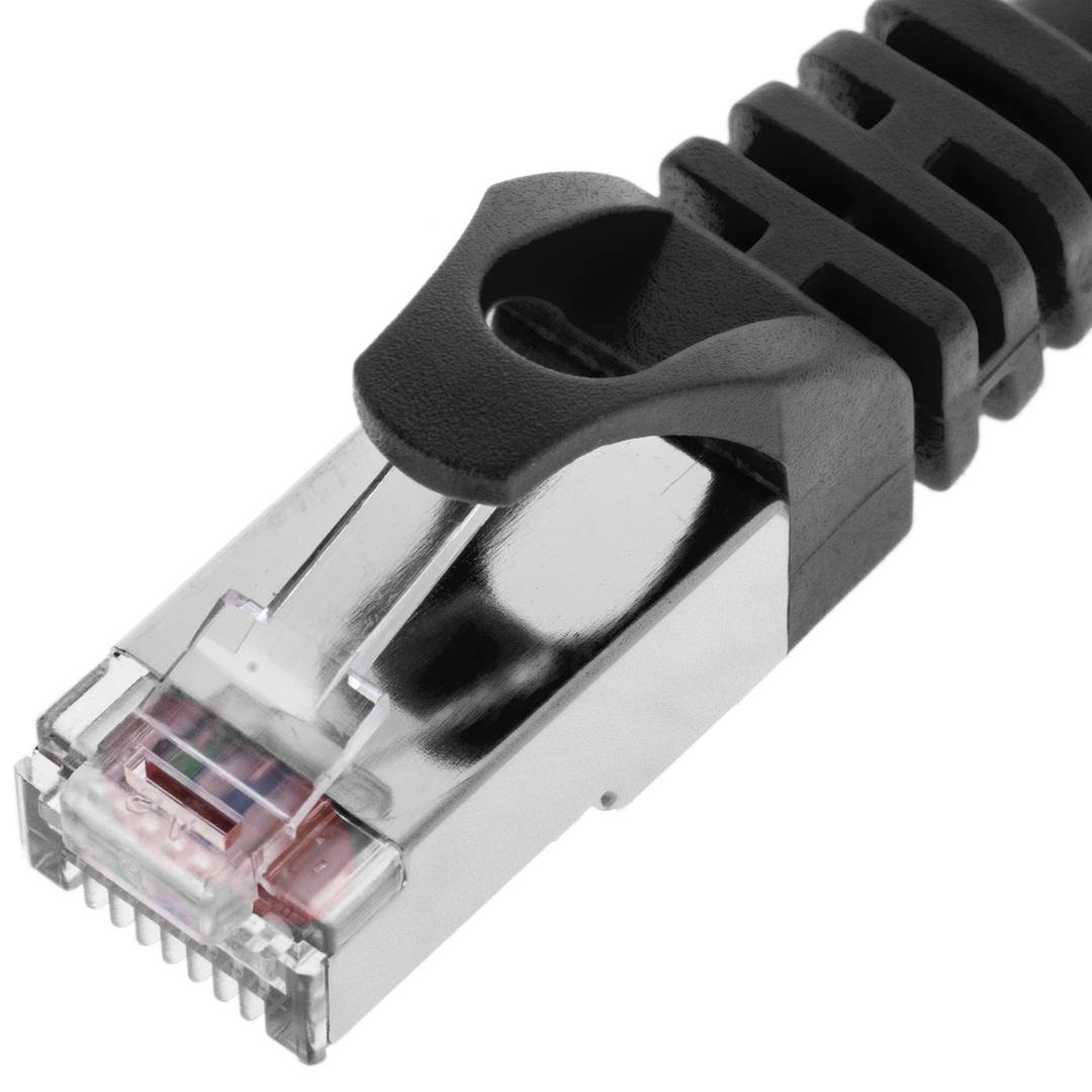 Ethernet Netzwerkkabel LAN FTP RJ45 Cat.6a schwarz 2m