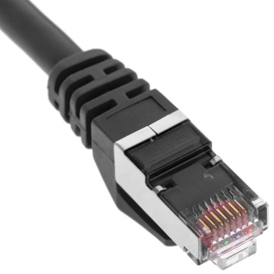 Cabo de rede Ethernet FTP Cat. 6a preto de 5 m