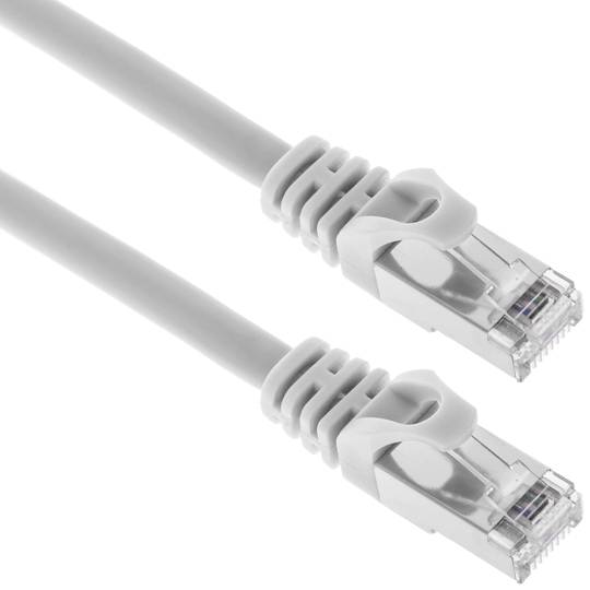 Câble réseau Ethernet LAN FTP RJ45 Cat.6a blanc 25cm