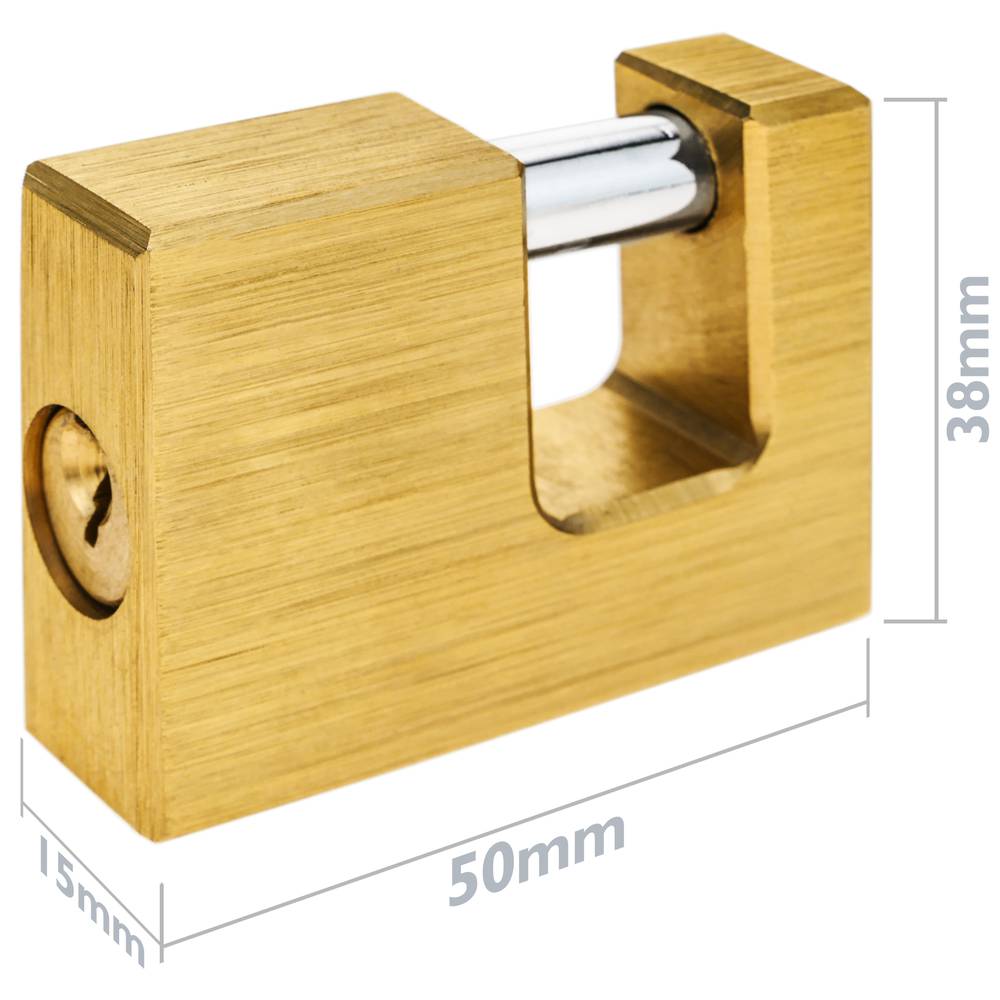 Cadenas de sécurité rectangulaire en laiton massif avec baïonnette 50mm
