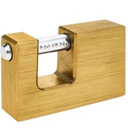 Security padlock rectangular solid brass with bayonette 70mm