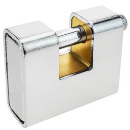 Security padlock rectangular steel and solid brass with bayonette 60mm