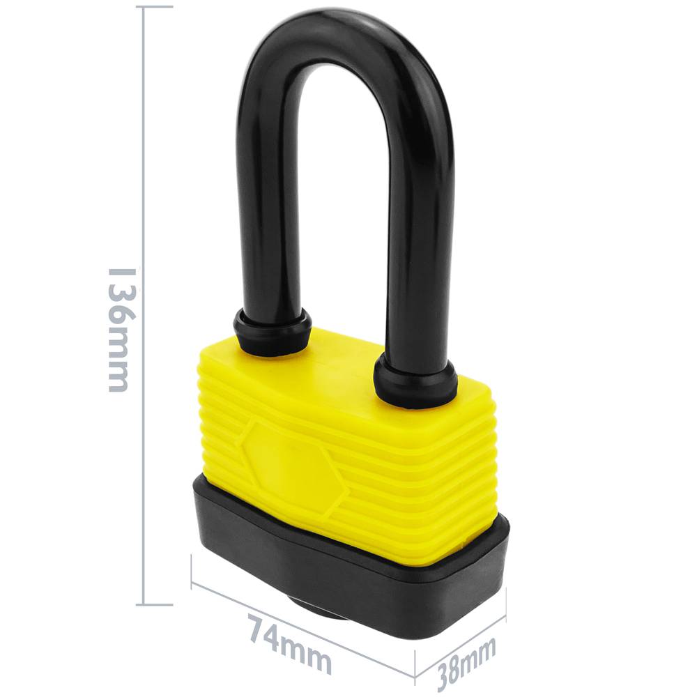 Stalen veiligheidshangslot met IP44 65 mm buitenbescherming