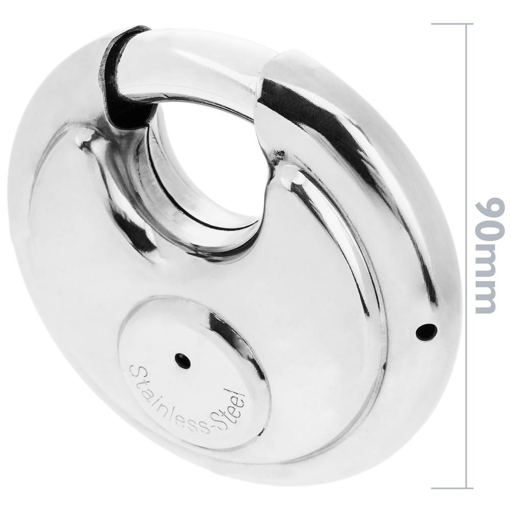 Candado de seguridad redondo de acero inoxidable con bayoneta 90mm