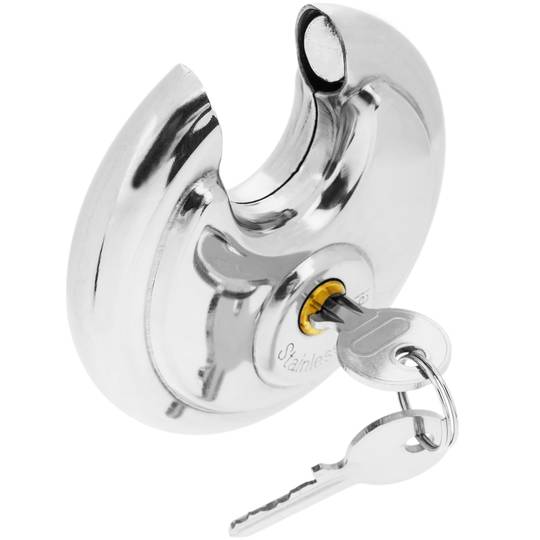 Candado de seguridad redondo de acero inoxidable con bayoneta 90mm