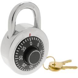 Cadeado de segurança aço e combinação rotativa com chave 50mm