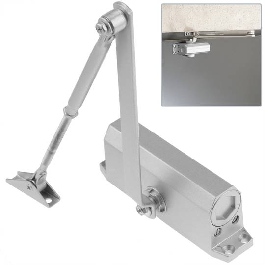 Door Closer Spring Hydraulic Aluminum Alloy Body for Residential for 45~60 kg 