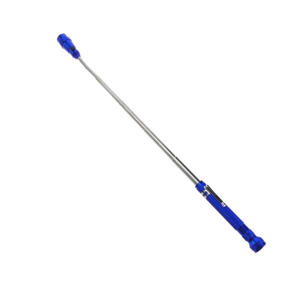 Linterna de alumínio extensível e orientable con 3 LEDs y da cor azul