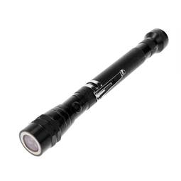 Torcia elettrica di alluminio estensibile e regolabile con 3 LED e colore nero