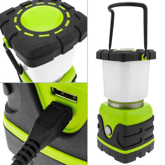 Linterna de camping LED 10W con colgador y PowerBank 4000 mAh