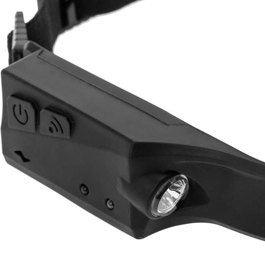 Llanterna de Llum LED frontal recarregable per cap amb bateria de 1200 mAh 360 lúmens sensor moviment i càrrega per USB-C IPX4