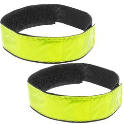 Yellow phosphorescent reflecting strip bands for night viewing 2-pack