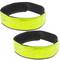 Yellow phosphorescent reflecting strip bands for night viewing 2-pack