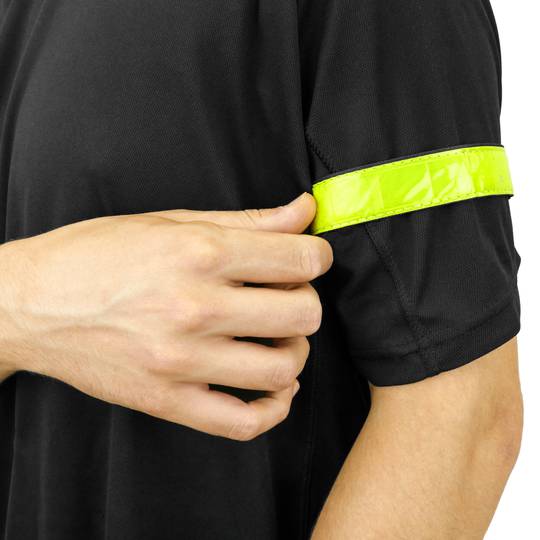 Yellow phosphorescent reflecting strip bands for night viewing 2-pack