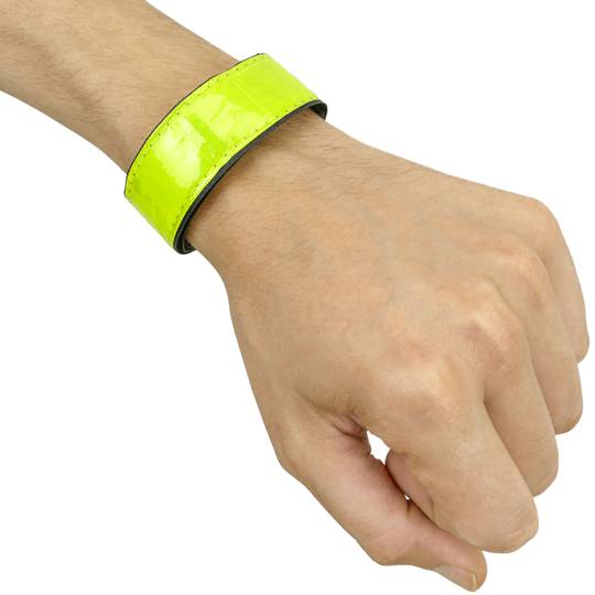 Yellow phosphorescent reflecting strip bands for night viewing 2-pack