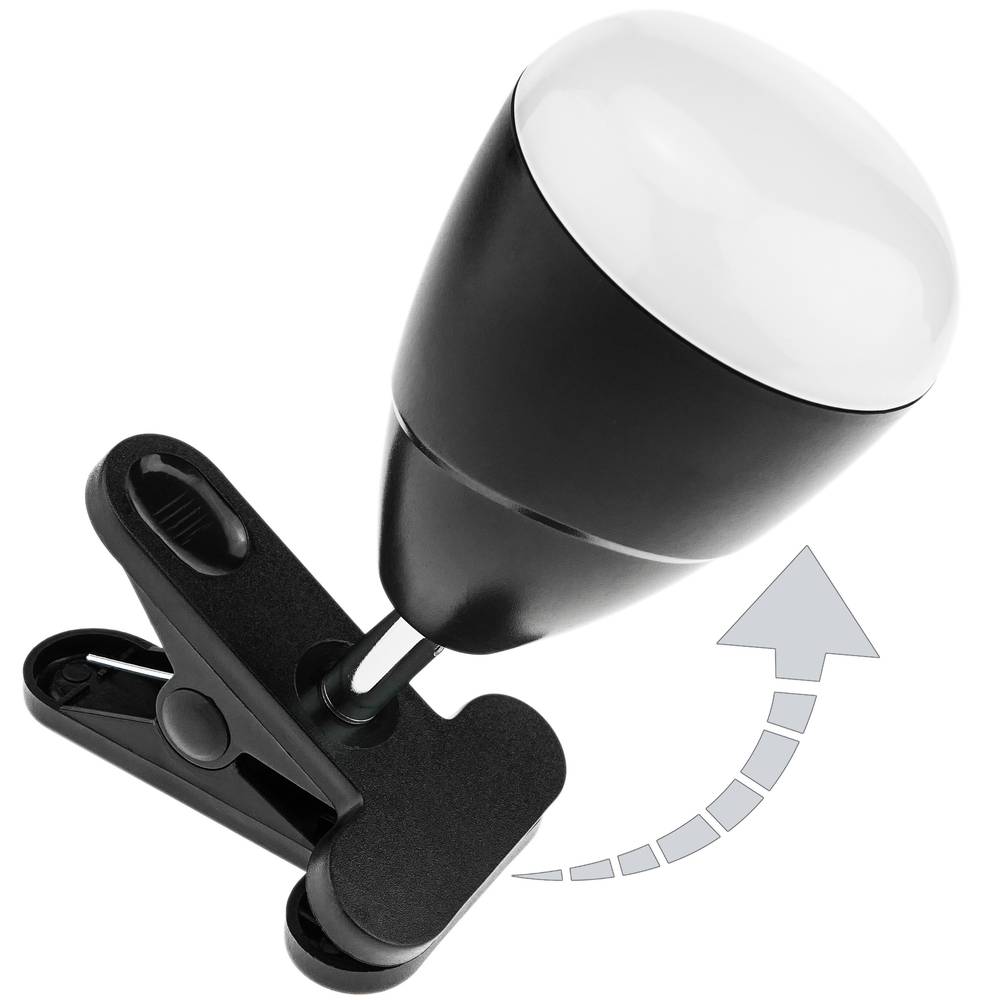 Lámpara LED recargable de pinza con 3 niveles de intensidad luz día 6500K 460 lumens 5W