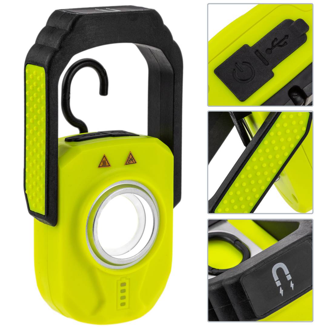 Lanterne LED rechargeable IP44 10W et 1000 lumens idéale pour le camping, la randonnée ou les ateliers