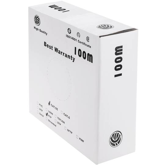 Bobina cavo categoria 5e FTP 24AWG flessibile 100m