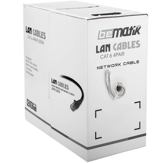 Spoelkabel UTP categorie 6 24AWG star grijs 305m