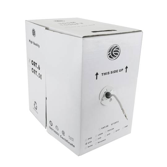 Avvolgicavo di rete ethernet UTP rigido Cat. 6a grigio da 305 m