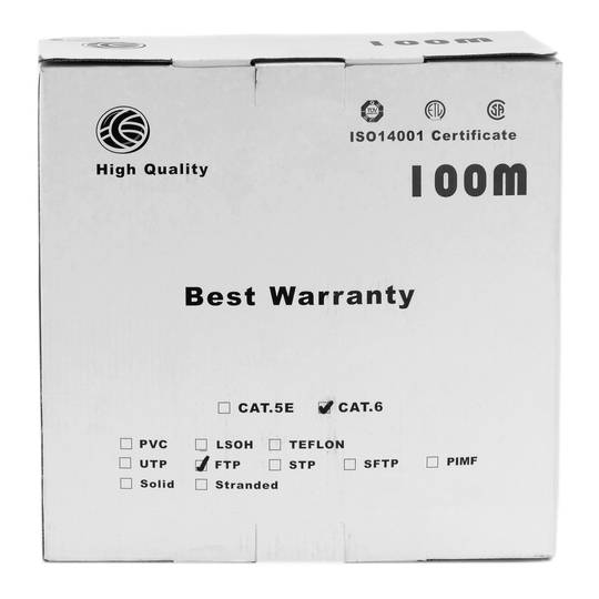 FTP-kabelspoel Cat.6A 23AWG star grijs 100m