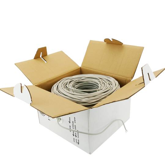 Carretel de cabo LSHF FTP Cat.6 24AWG rígido branco 305 m