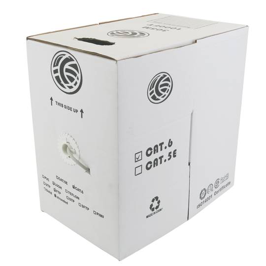 Bobina de cabo FTP Cat6 24AWG flexível LSHF 305m