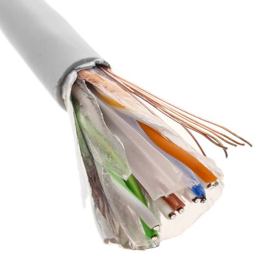 305 m rigid gray Cat. 6 FTP ethernet network cable reel