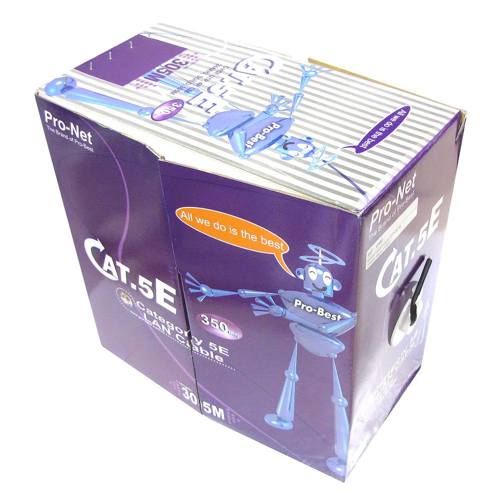 Bobina de cabo 24AWG rígido externo 5e FTP 305m