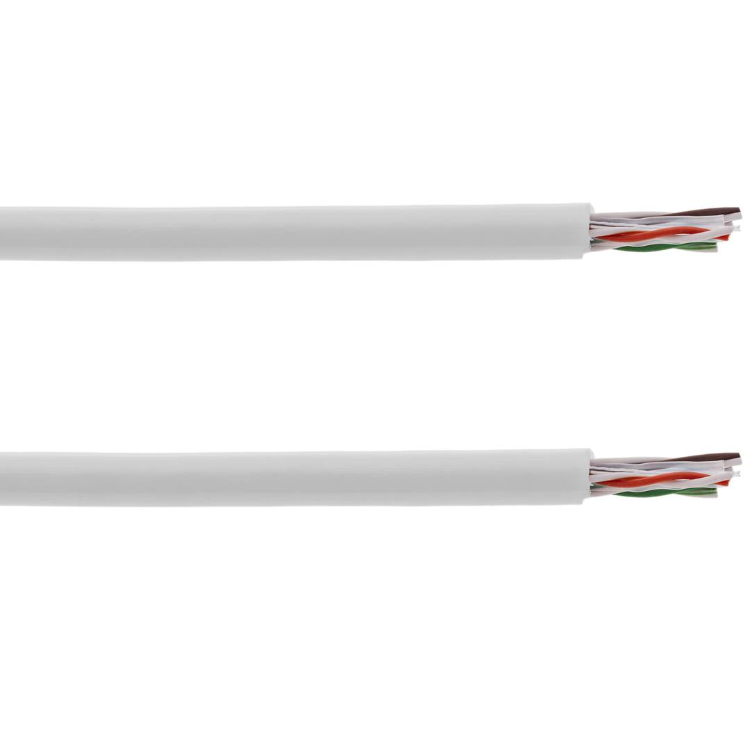 Bobina de cabo de rede ethernet Cat. 6 UTP rígido de 305 m de cor branca para exterior