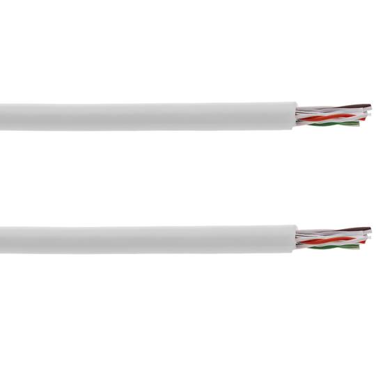 Bobina de cabo de rede ethernet Cat. 6 UTP rígido de 305 m de cor branca para exterior