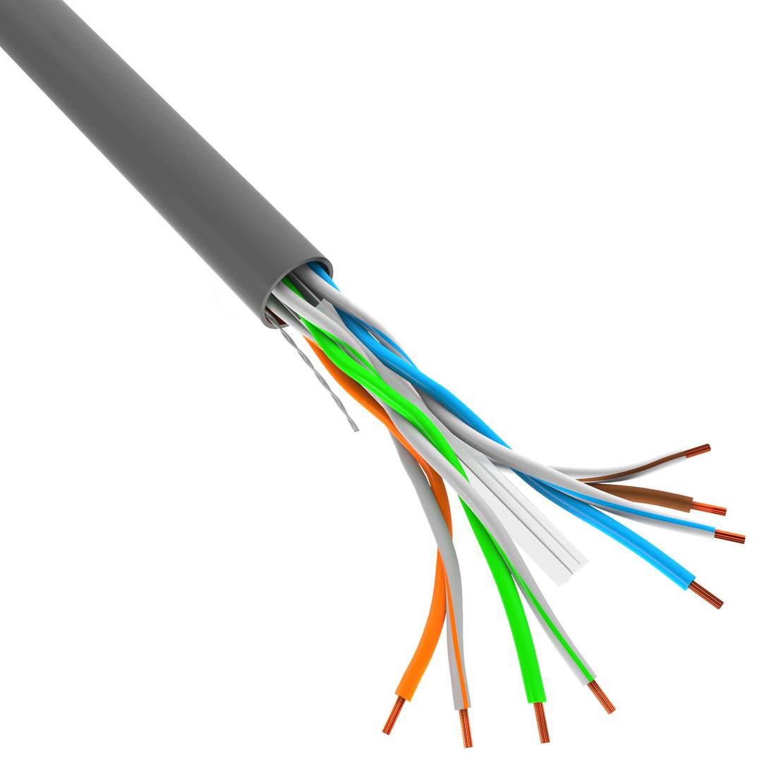 Lanberg Bobina di LAN UTP Cat. 6 rigido CU AWG24 Fluke testato grigio 305m