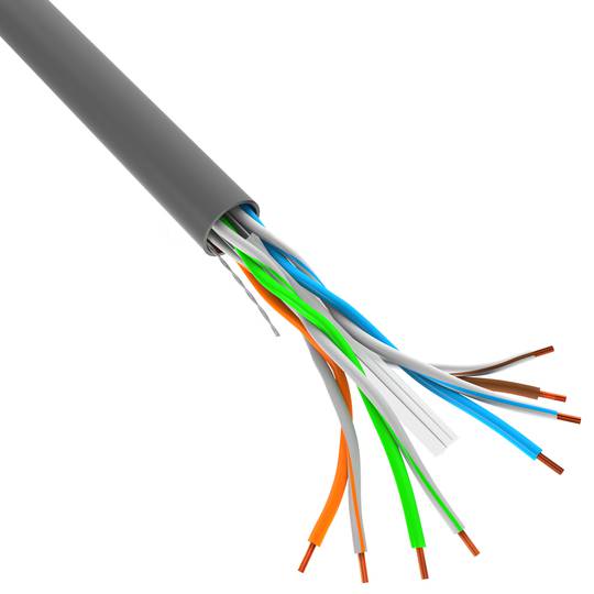 Lanberg Bobina di LAN UTP Cat. 6 rigido CU AWG24 Fluke testato grigio 305m