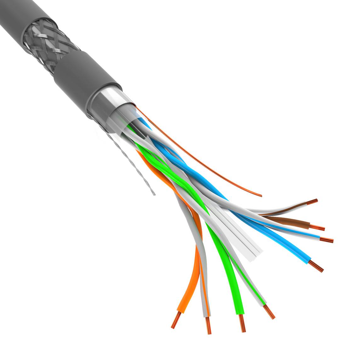 Lanberg SFTP kat. 6 sztywny CU Przetestowany przez Fluke kabel sieciowy CPR, szary, 305 m