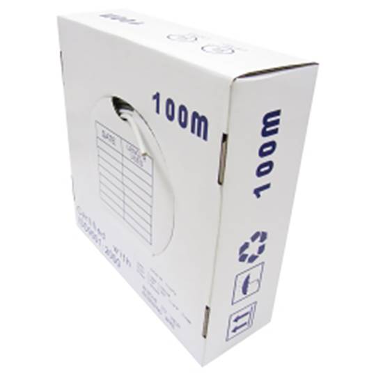 Bobina de cabo de rede LAN UTP categoria cat.5e 24AWG rígido CCA cinza 100m